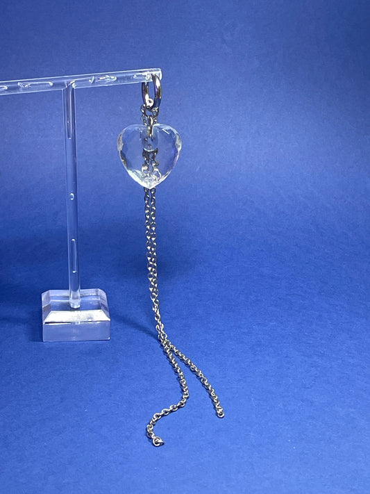 Boucle d'oreille coeur extra longue