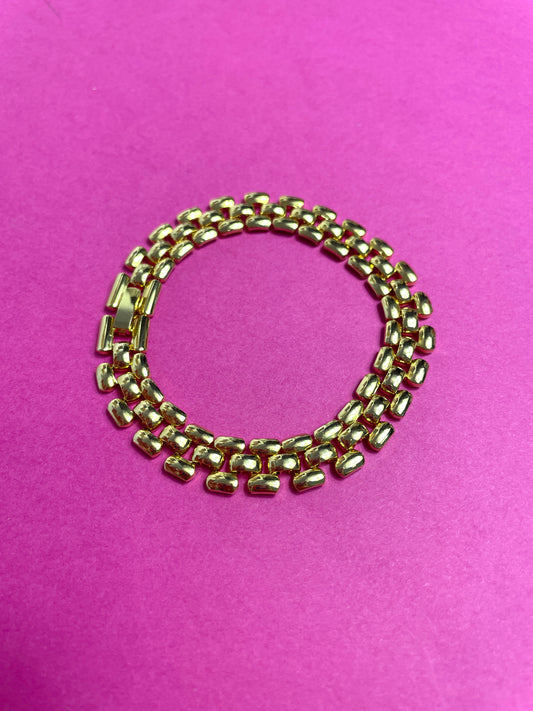 Bracelet doré maillons panthère