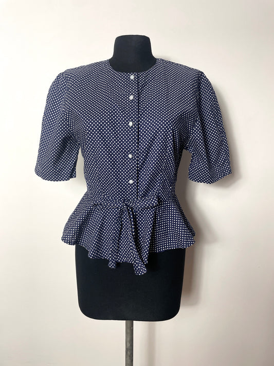 Top à basque 80s à pois