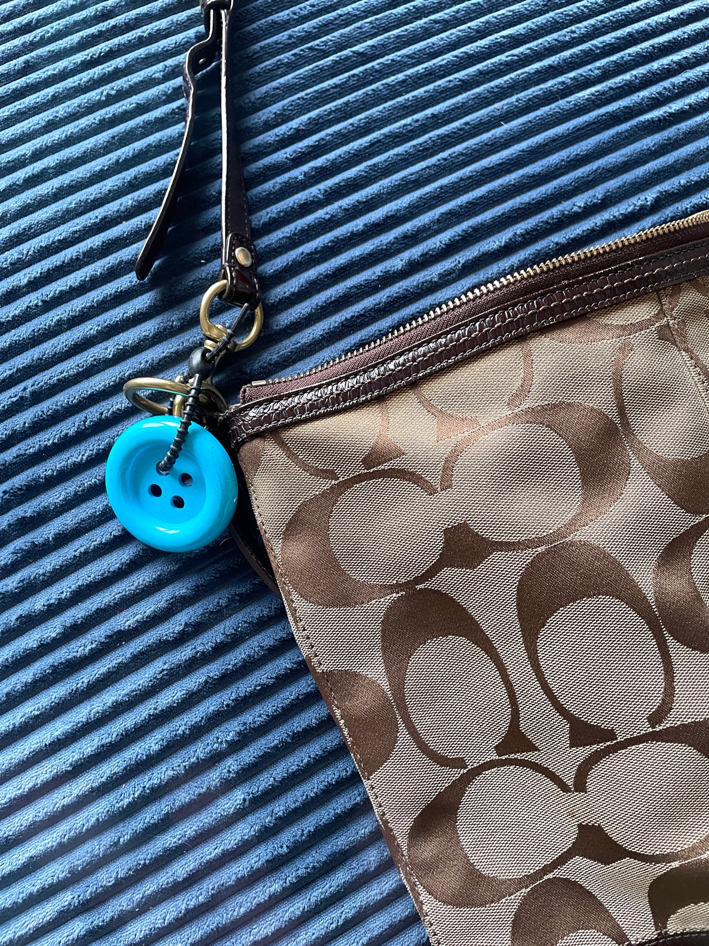 Porte-clés bouton vintage