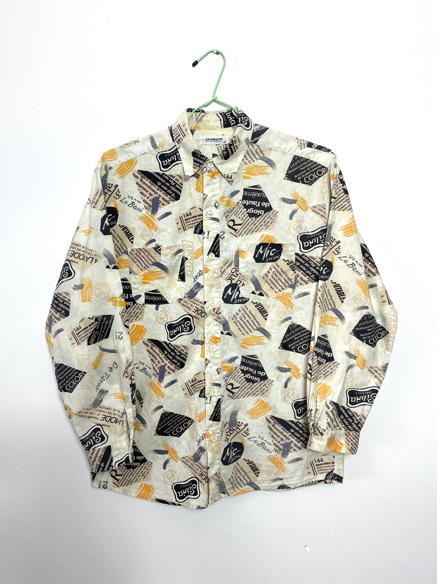 Chemise vintage imprimé journal