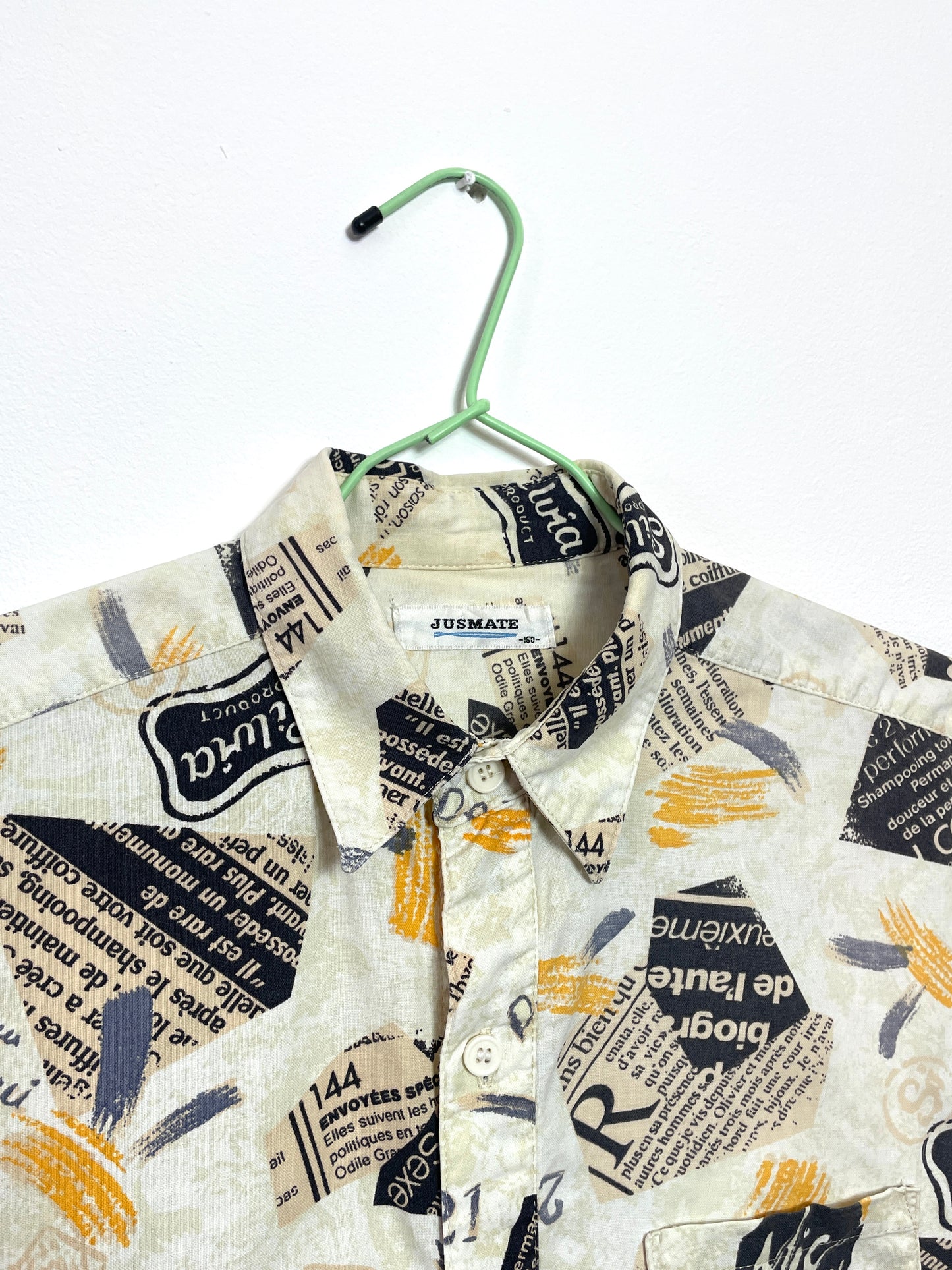 Chemise vintage imprimé journal