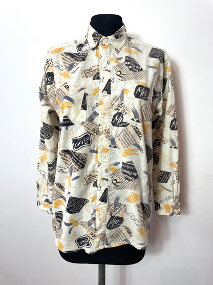 Chemise vintage imprimé journal