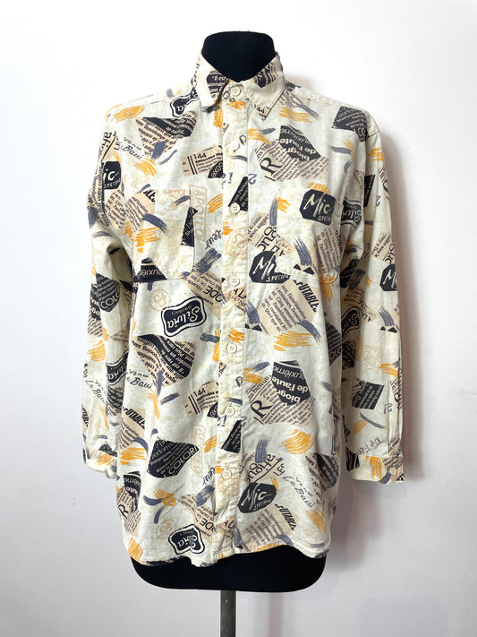 Chemise vintage imprimé journal