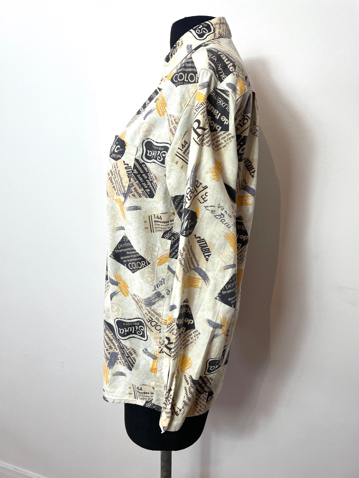 Chemise vintage imprimé journal