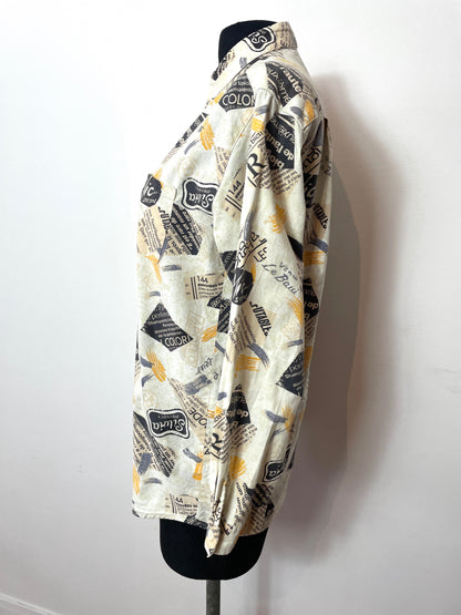 Chemise vintage imprimé journal
