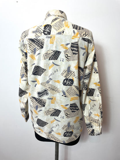 Chemise vintage imprimé journal