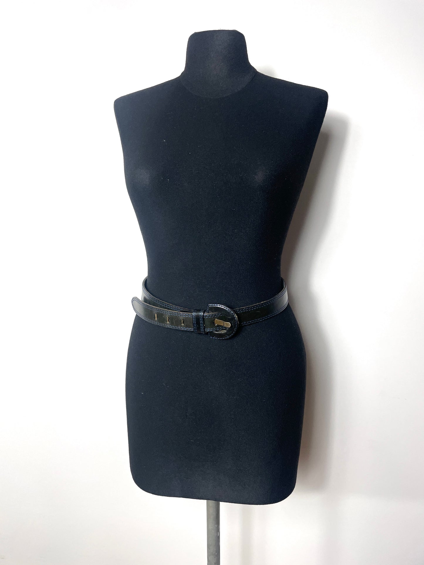 Ceinture en cuir marine