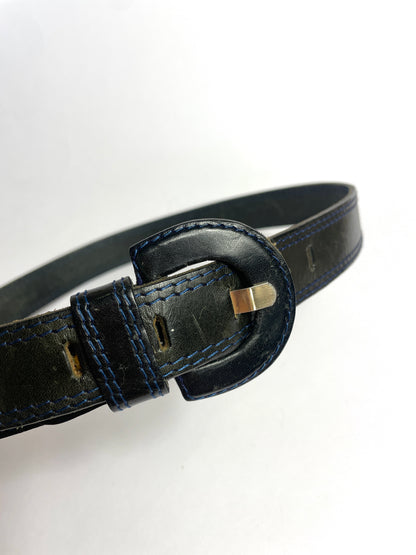 Ceinture en cuir marine