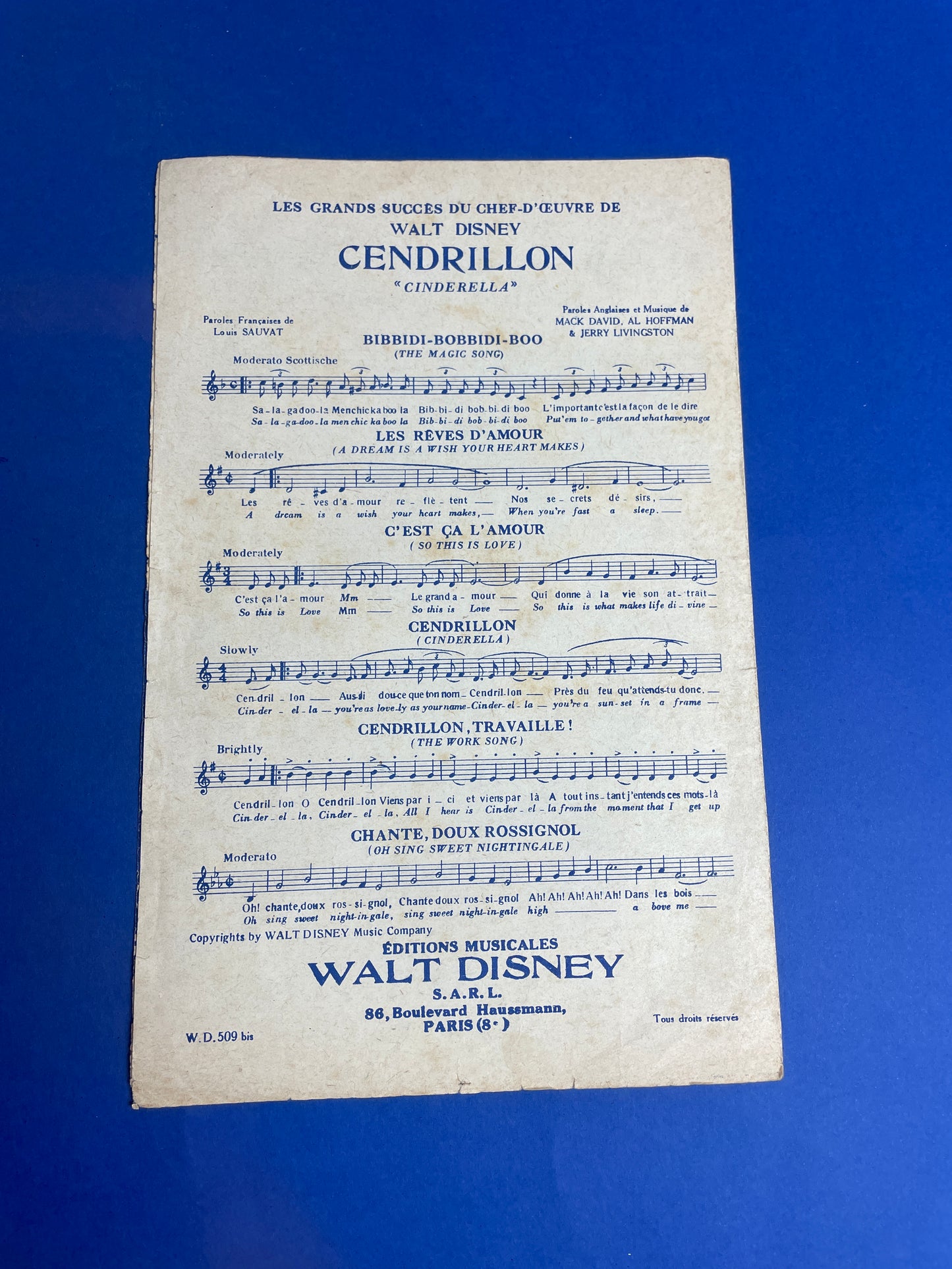Partition Cendrillon 50s