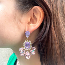 Charger l&#39;image dans la galerie, Boucles d&#39;oreilles à strass violets
