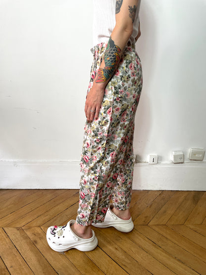 Pantalon 80s à fleurs