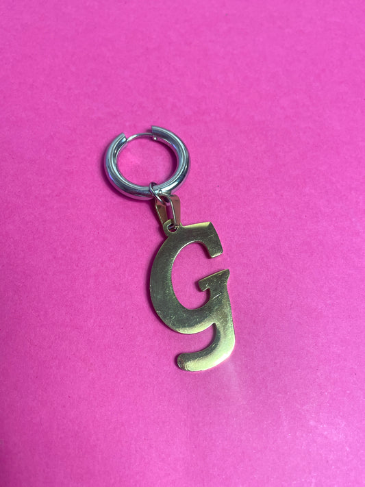 Boucle d'oreille lettre G
