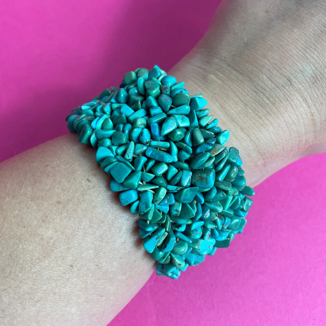 Bracelet manchette turquoises