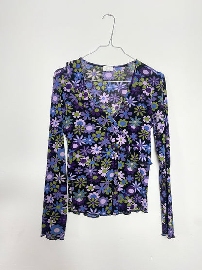 Top y2k à fleurs
