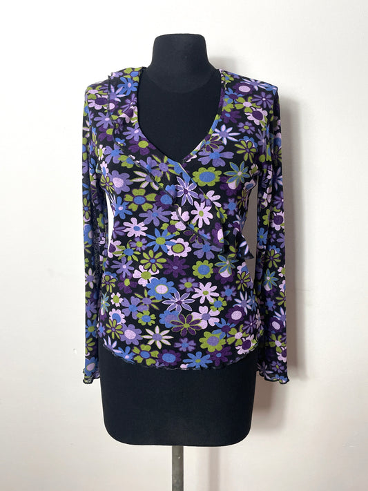 Top y2k à fleurs