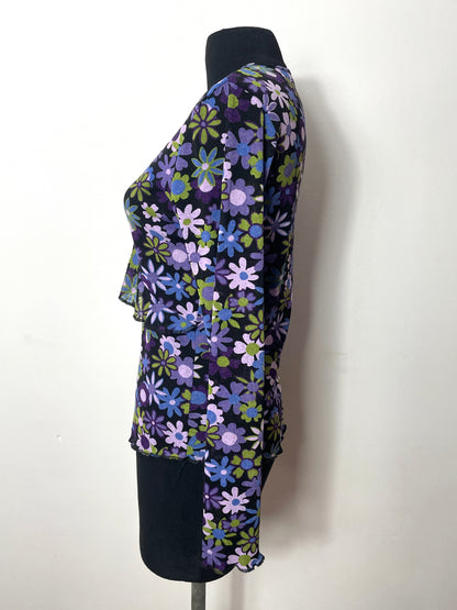 Top y2k à fleurs