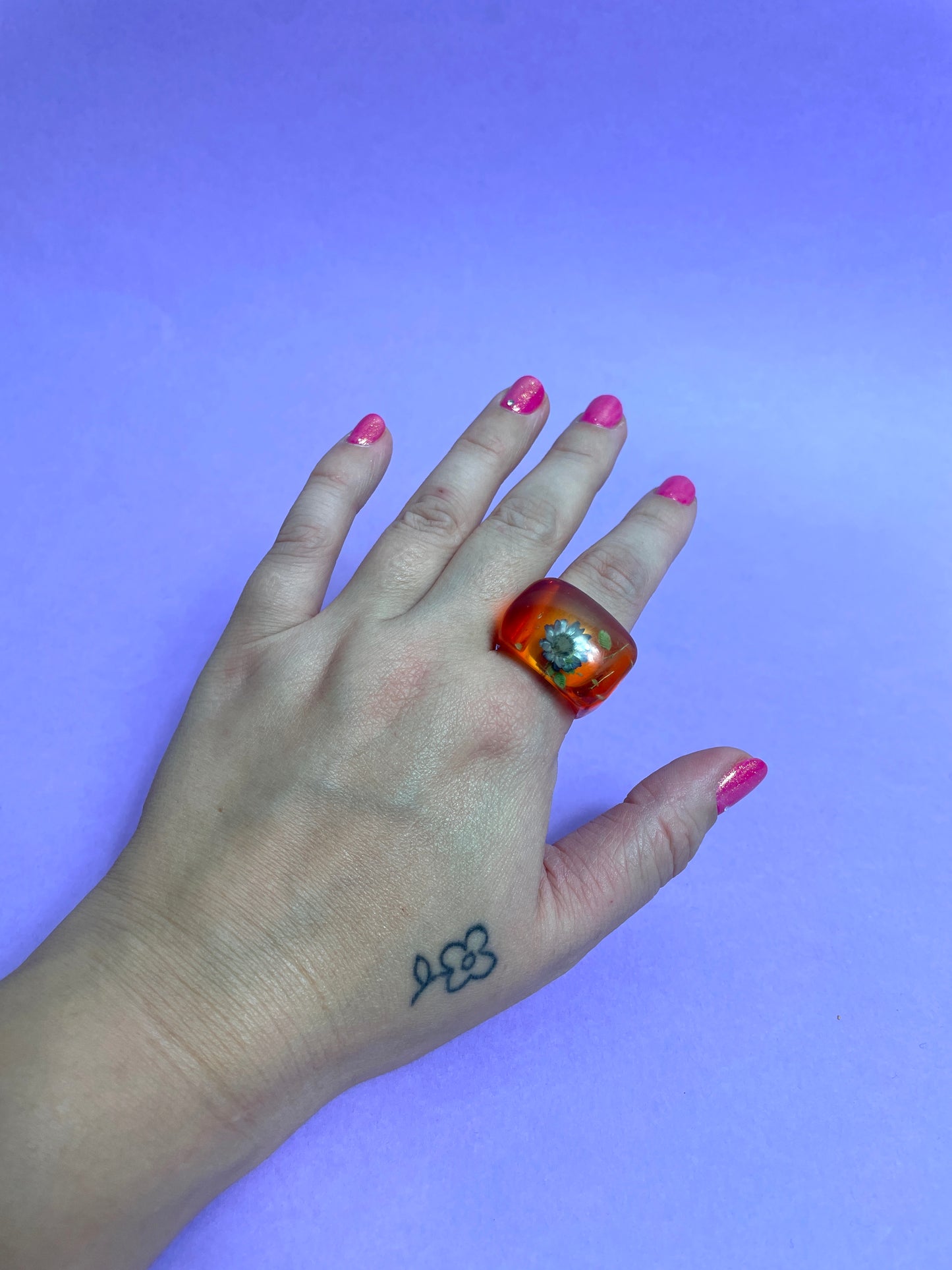 Bague 90's orange