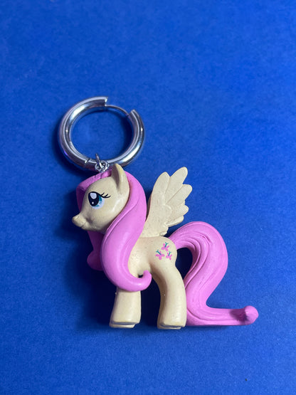 Boucle d'oreille upcyclée poney