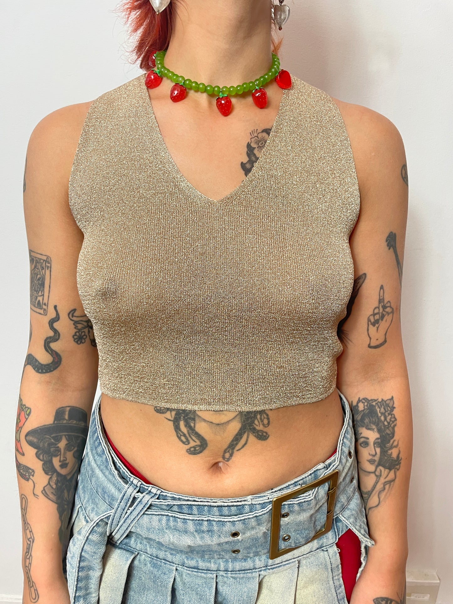 Top vintage Stefanel en lamé
