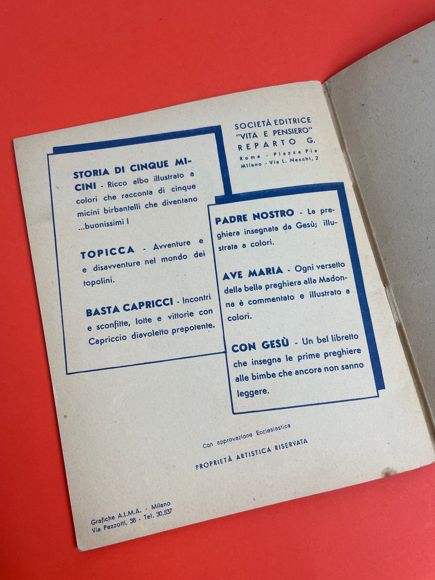 Livre vintage italien 1950