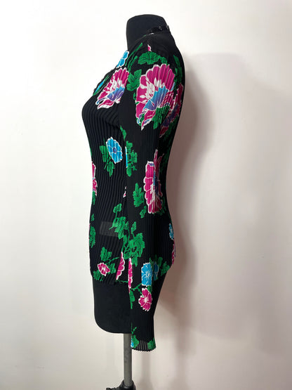 Top plissé à fleurs
