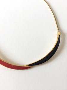 Collier chaîne noir et rouge