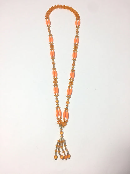 Sautoir perles orange