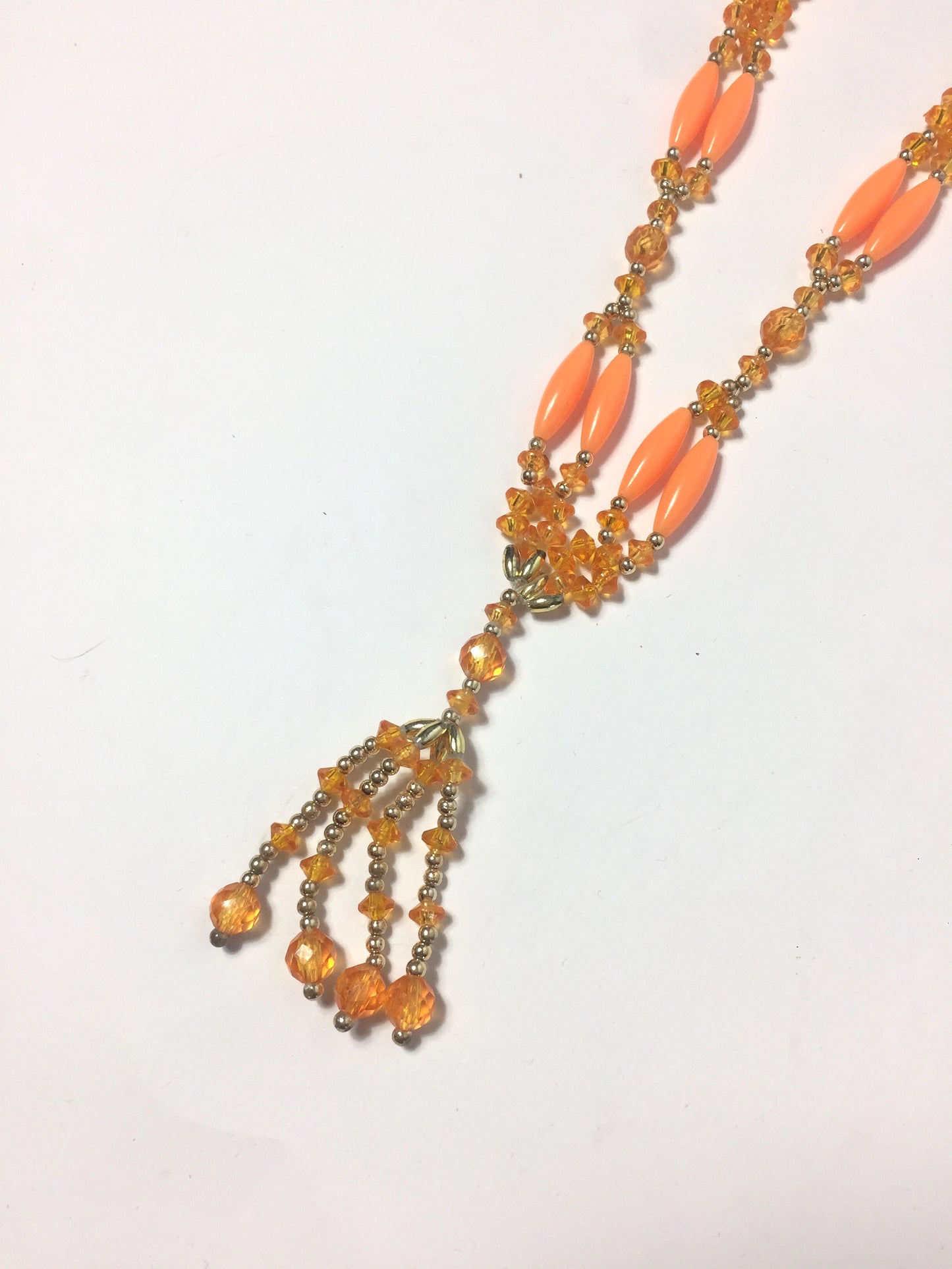 Sautoir perles orange