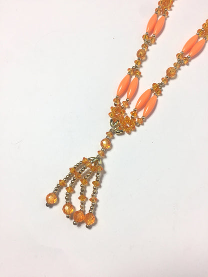 Sautoir perles orange