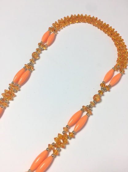 Sautoir perles orange